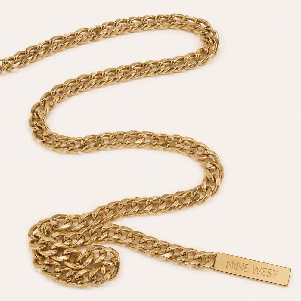 Nine West gold-tone chunky chain-link belt